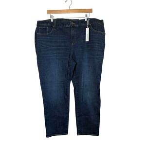NWT Chico's 4R (Size 20) So Slimming Girlfriend Slim Leg Stretch Dark Wash Jeans